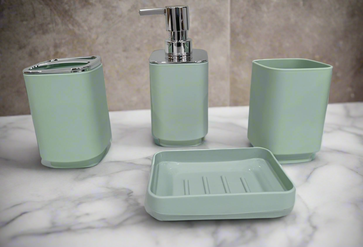 RITZYA 4 Piece Mint Green Bath Set