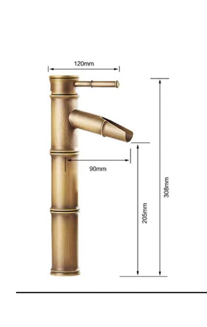 RITZYA Bamboo Waterfall Extended Body Hot & Cold Basin Mixer Tap