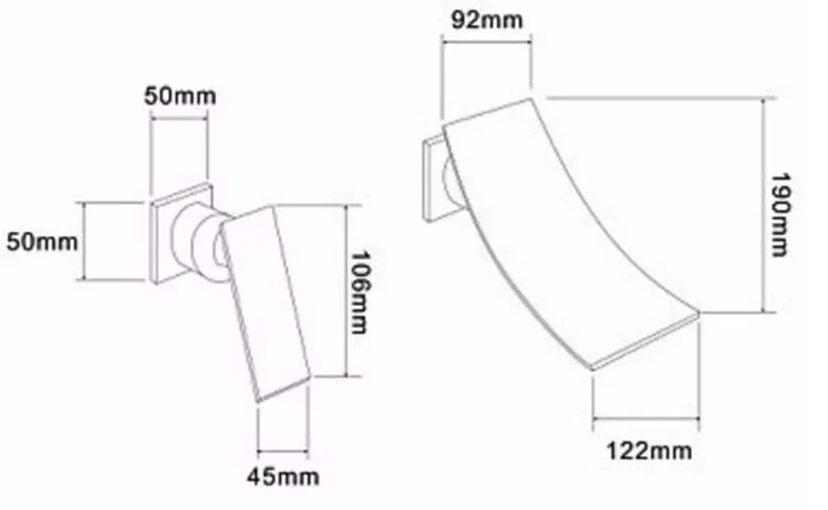 RITZYA Waterfall Wall Mounted Basin Mixer Tap