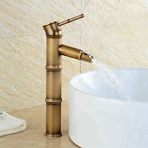 RITZYA Bamboo Waterfall Extended Body Hot & Cold Basin Mixer Tap