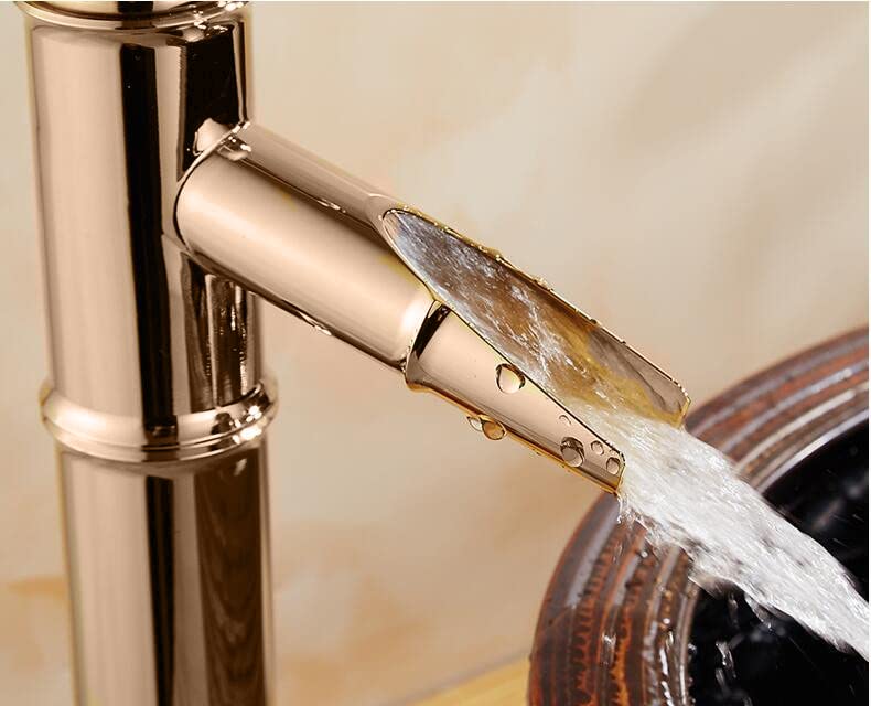 RITZYA Bamboo Waterfall Extended Body Hot & Cold Basin Mixer Tap