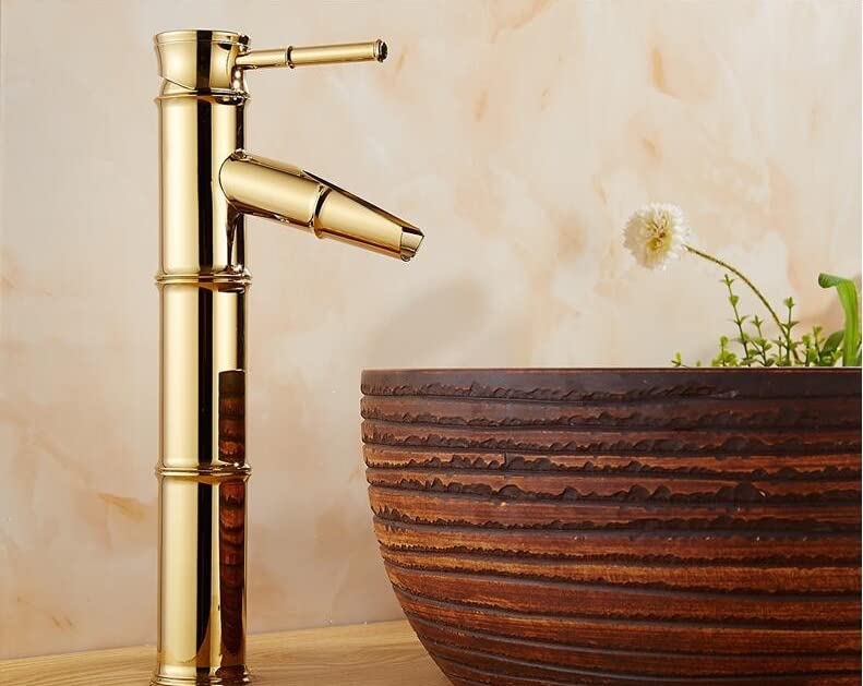 RITZYA Bamboo Waterfall Extended Body Hot & Cold Basin Mixer Tap