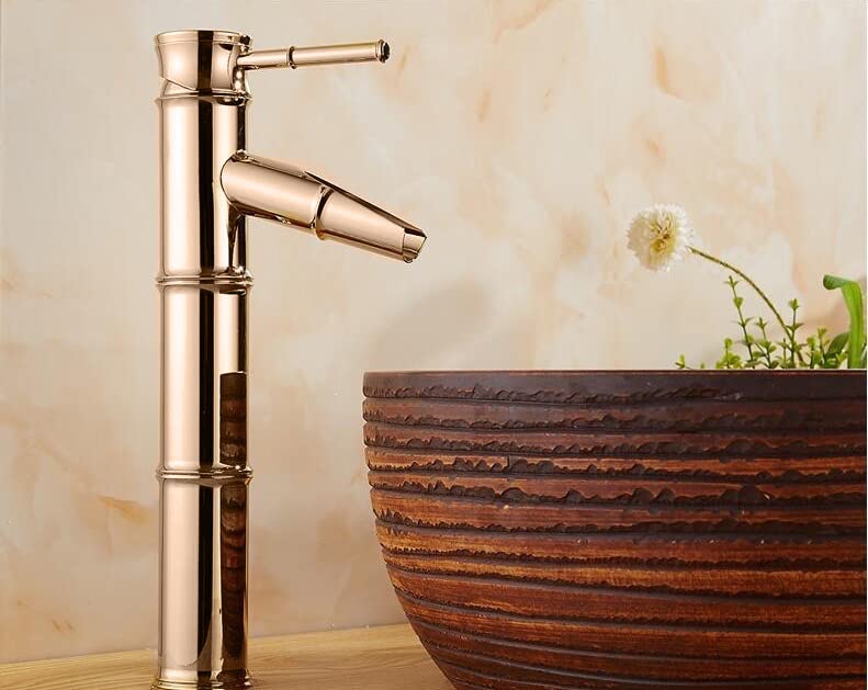RITZYA Bamboo Waterfall Extended Body Hot & Cold Basin Mixer Tap