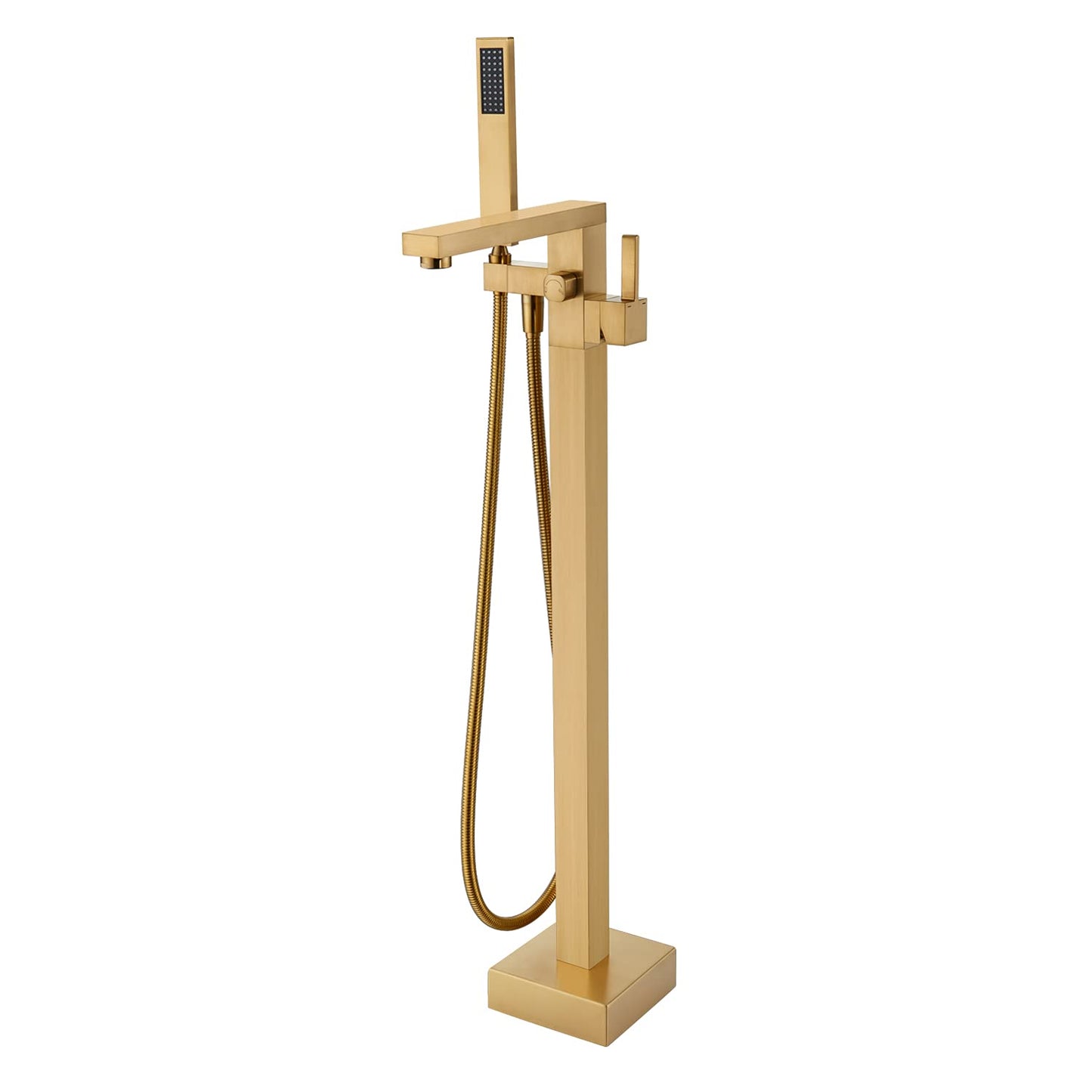 RITZYA Square Free Standing Floor Mounted Basin Mixer Tap with Hand Shower