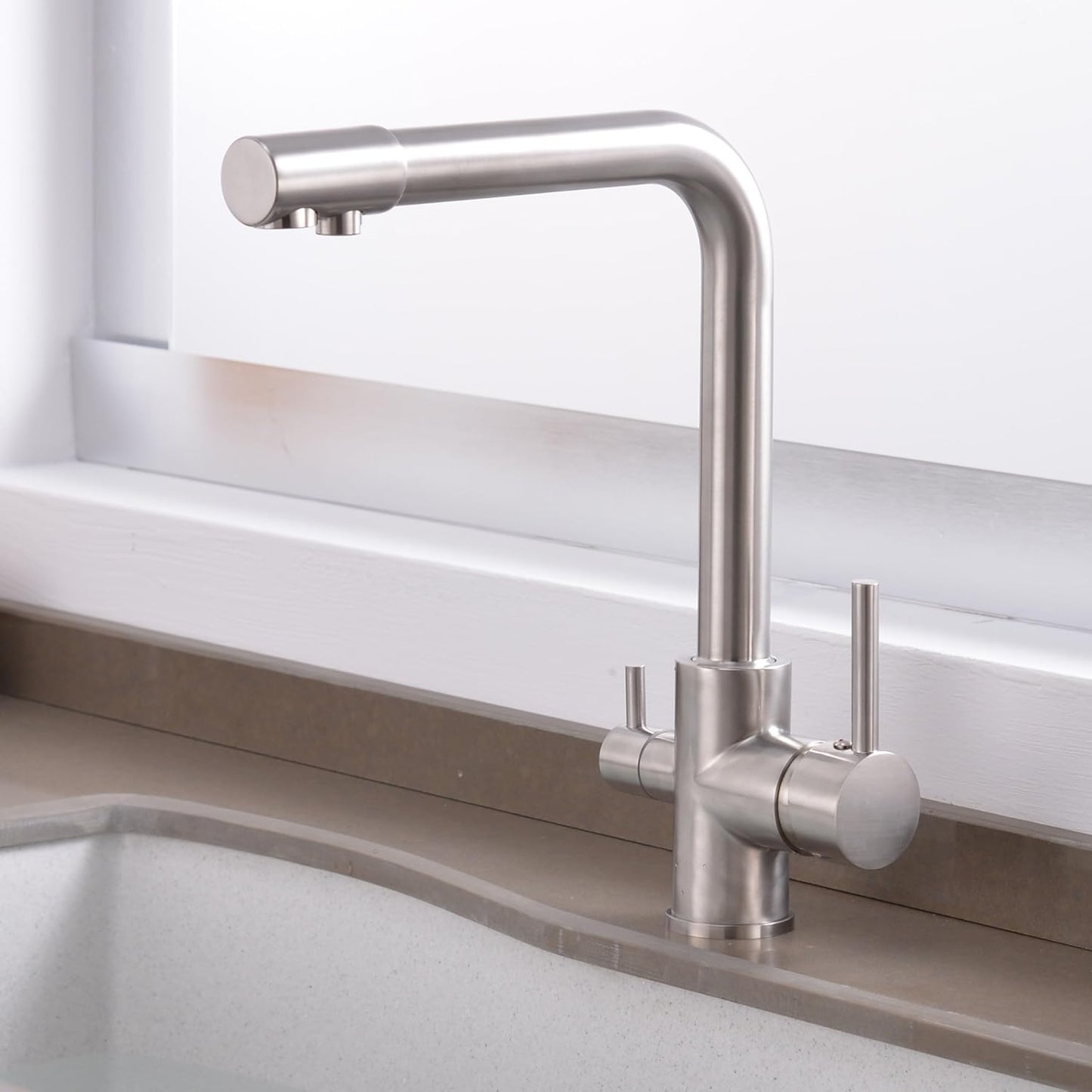 RITZYA Double Drain Kitchen Faucet Mixer Tap