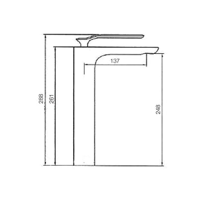 RITZYA Emerald Extended Body Hot & Cold Basin Mixer Tap