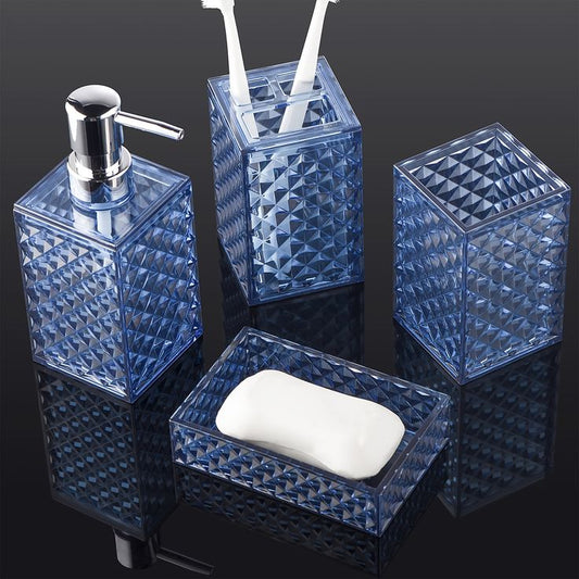 Blue Glass Bathroom Accessories | Glass Blue Bath Set | RITZYA