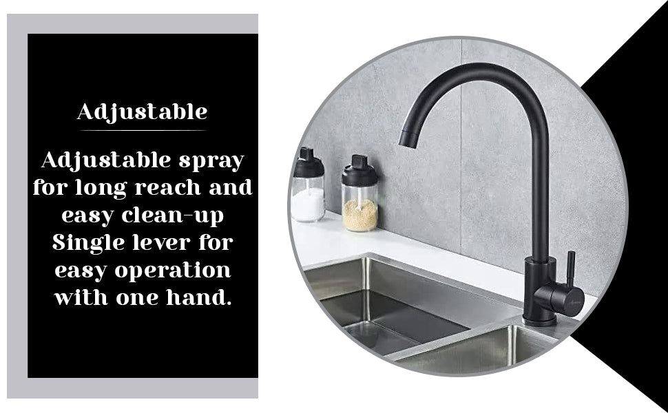RITZYA Table Mounted Kitchen Sink Mixer with Connecting Hoses