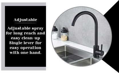 RITZYA Table Mounted Kitchen Sink Mixer with Connecting Hoses